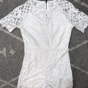 White Floral Lace Romper